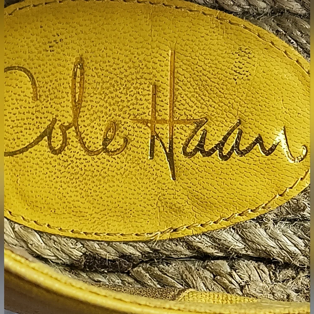 Cole Haan Aimee 6B Yellow Ballet Espadrille Flat Shoes Boho Chic